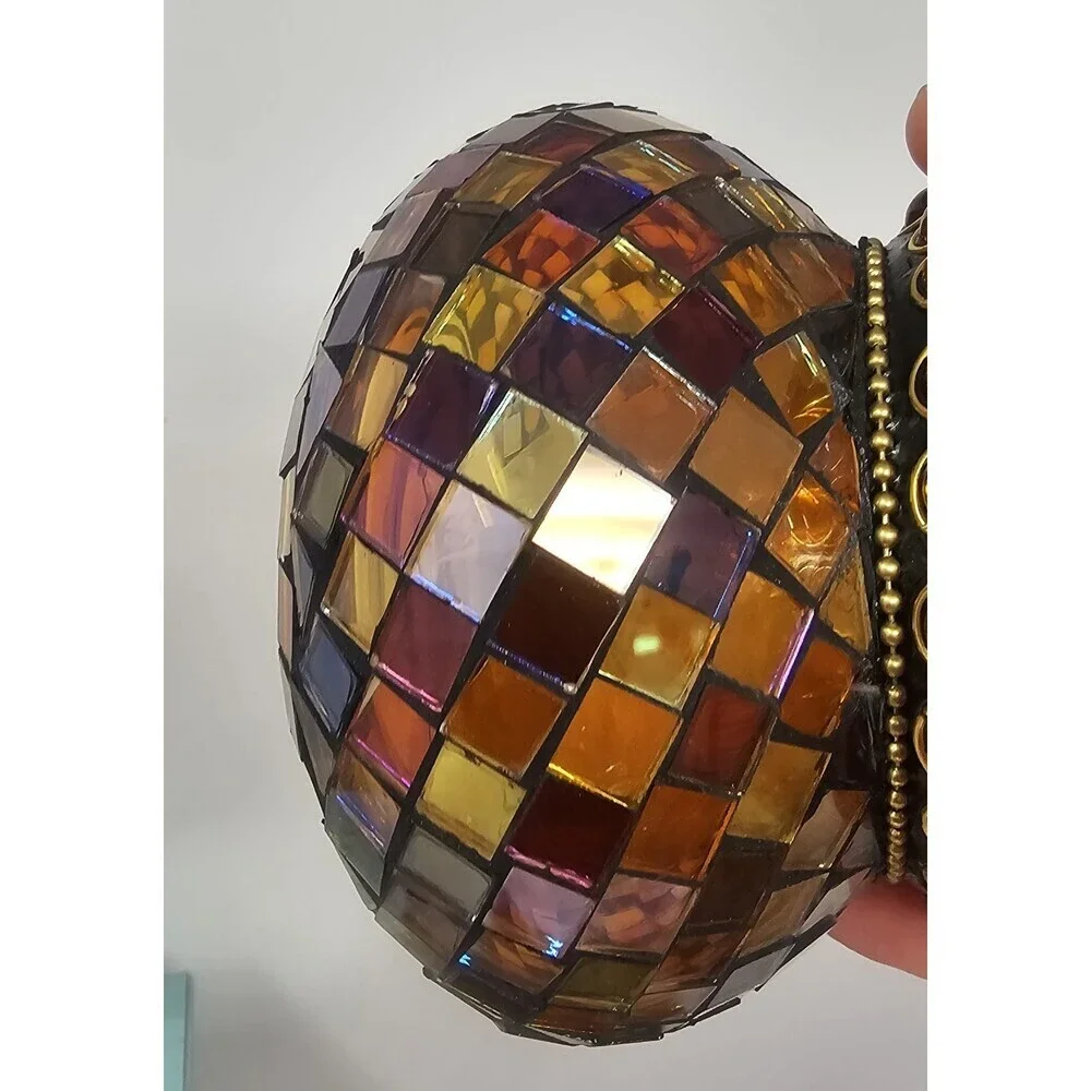 PartyLite Global Fusion Votive Holder P8367 Mosaic Tile Glass Tealight Retired - Picture 2 of 12